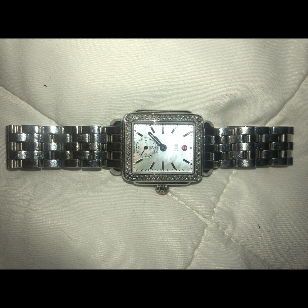 Michele Deco Silver Watch